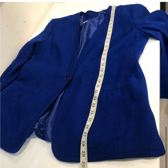 Liz Claiborne Vintage Blazer Chest Pocket Royal Blue - Picture 10 of 16